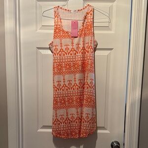 Orange Geometric Mini Dress